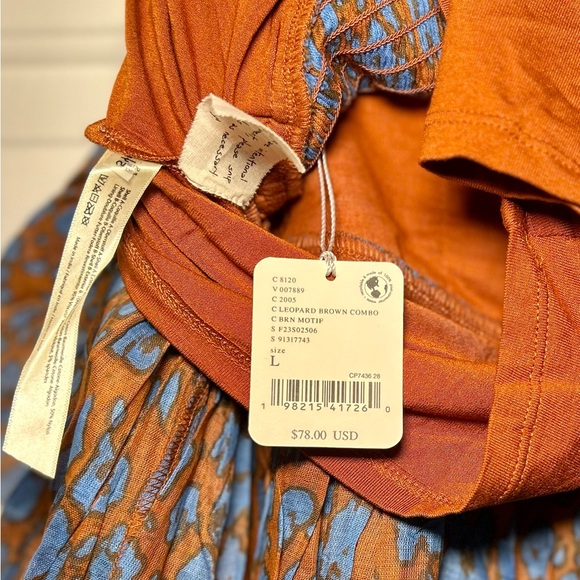 Free People FP One Blossom Mini Skort Leopard Brown Combo - Picture 4 of 5